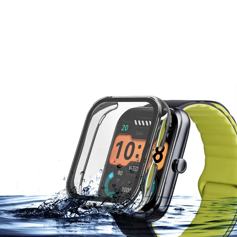 하드 에지 쉘 유리 스크린 보호대 필름 스마트워치 프레임 케이스, Haylou RS4 Max LS17 범퍼 커버, 스마트 워치 액세서리