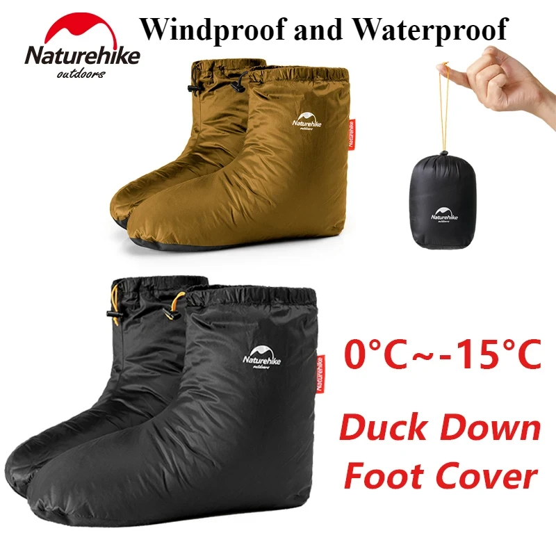 Naturehike Winter Warm Down Foot Outdoor Hiking Duck Down Shoes Cover Camping Travel 650FP Waterproof Ultralight Socks 0°C~-15°C