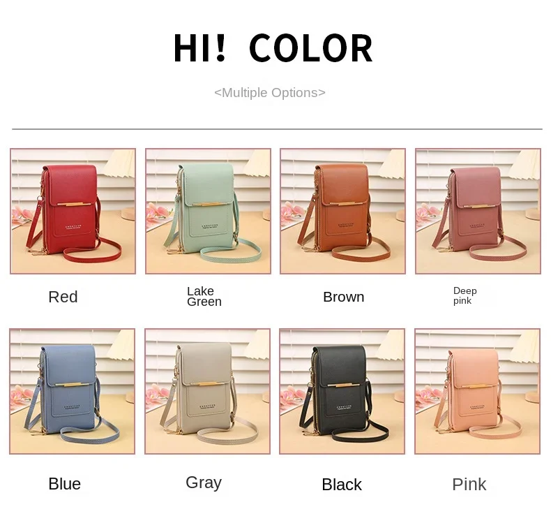 Crazy Bag Fashion Touchscreen-Schloss-Handytasche Damen-Handy-Kartenhalter Umhängetasche – Detail 2