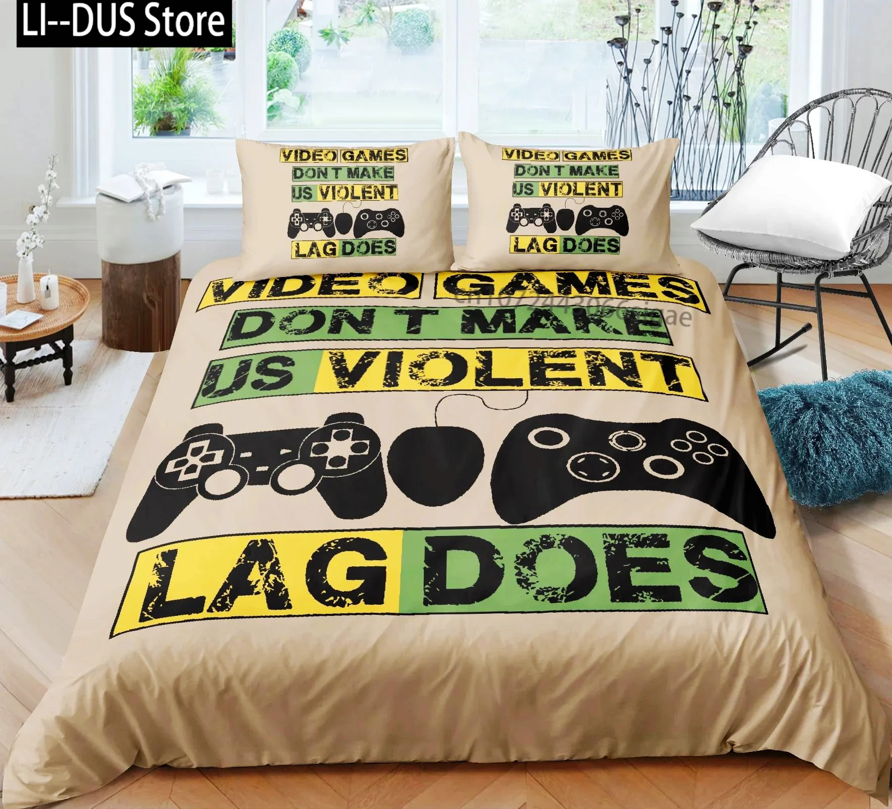 

Gamer Bedding Set For Bedroom Soft Modern Gamepad Bedspreads Comefortable Kids Duvet Cover Video Game Quilt Cover And Pillowcase