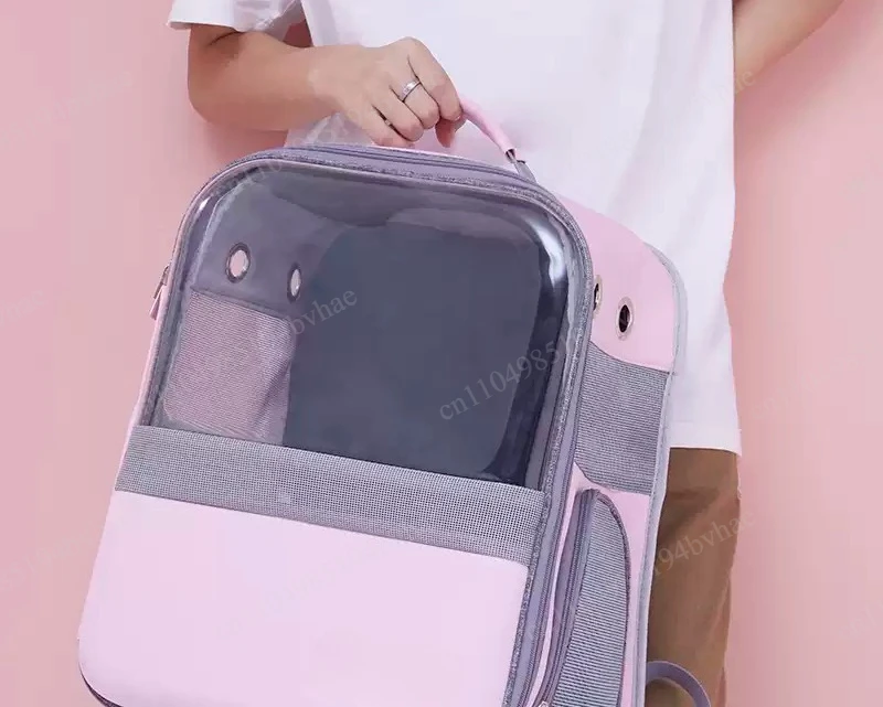 Cat Bag Out Portable Space Capsule Pet Backpack Double Shoulder Large Capacity Cat Cage Breathable Translucent Cat Schoolbag