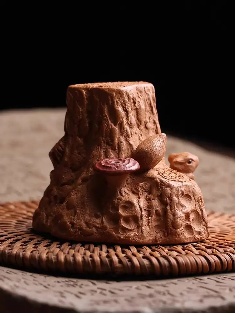 Yixing Original Mineral Purple Sand Squirrel For Spring Pot Lid Holder Famou Fully Handmade Kung Fu Set Tea Ceremony