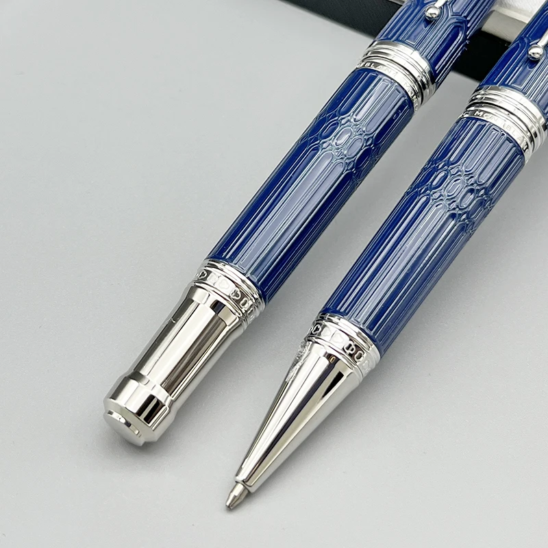 Yamalang Luxe Mb Rollerball Balpen Blauwe Schrijver Victor Hugo Kathedraal Bouwstijl Gegraveerd Patroon