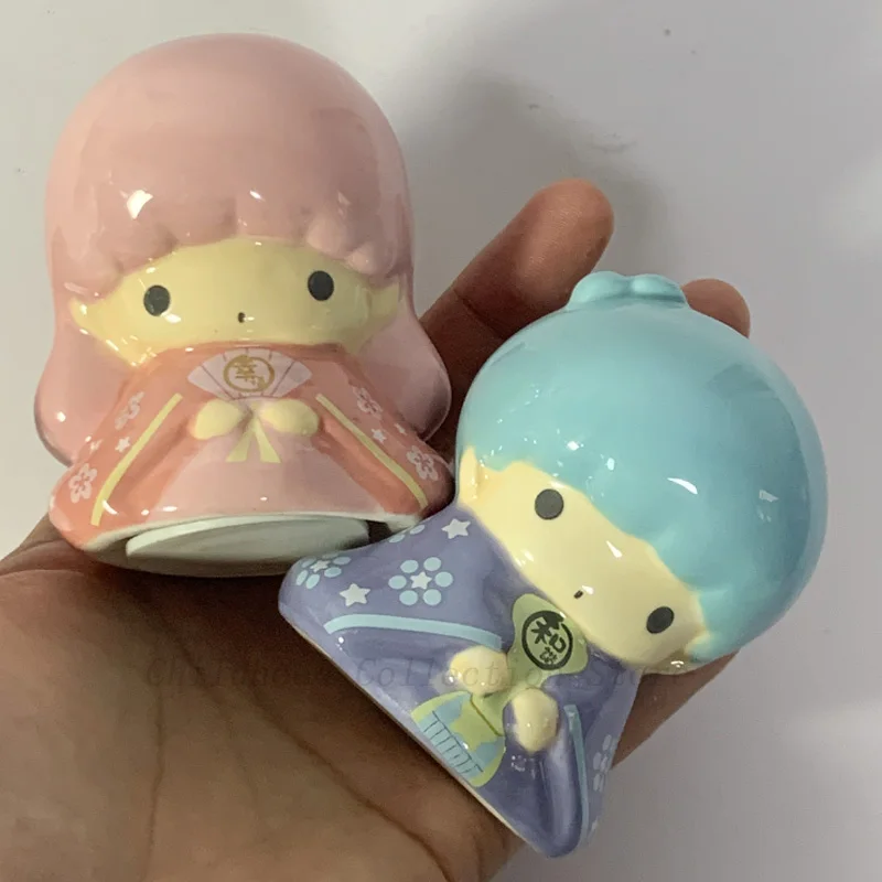 Kawaii Little Twin Star Action Figures Toys Anime Cute Ceramic Piggy Bank  Decoration Model Anime Cute Boys Girls Dolls Gifts