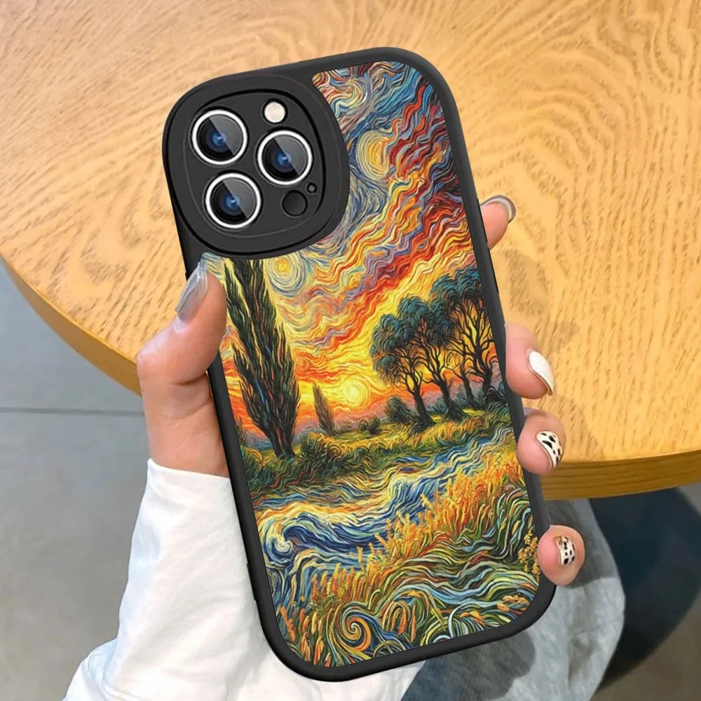 Coque de téléphone Van Gogh 173 Art, cuir dur pour iPhone 16, 15, 14, 13, 12 Mini, 11, 14 Pro Max, Xs, X, Xr, 7, 8 Plus, Fundas