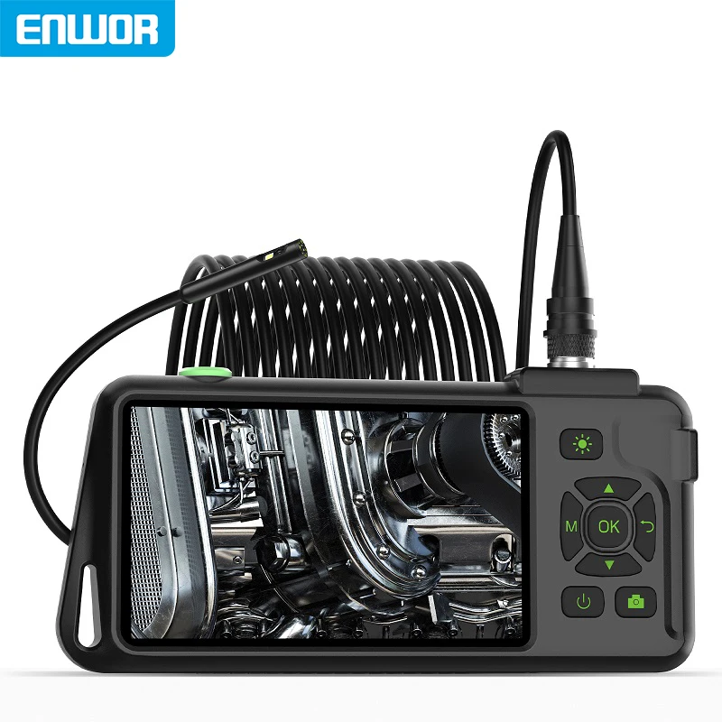 

5Inch HD IPS Handheld Industrial Endoscope Triple Lens IP68 Borescope 1920P Auto Focus For Car Repair Plumbing Inspection Tools