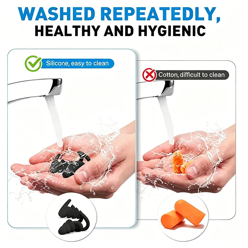 HK002-HUAK 3 Layer Ear Plugs For Sleep Silicone Noise Cancelling Hearing Protection, Soft Reusable Ear Plugs for SleepSwim - view 4