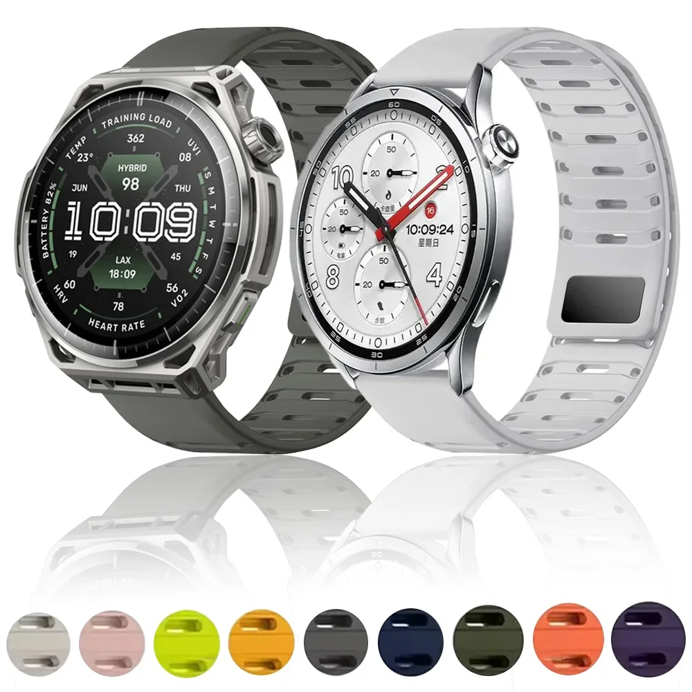 22mm Sport Silicone Strap For Xiaomi 5 S5-4-3-2 Magnetic Replaceable Wristband Correa For Amazfit Balance 3 2 1 Bip Max 6 5 Band
