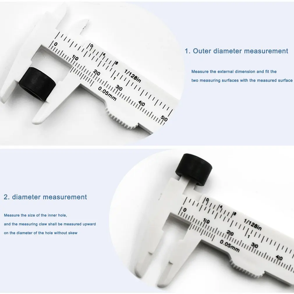 0-80mm podwójna skala suwmiarka z tworzywa sztucznego Mini linijka narzędzie do dokładny pomiar standardowy suwmiarka noniusz