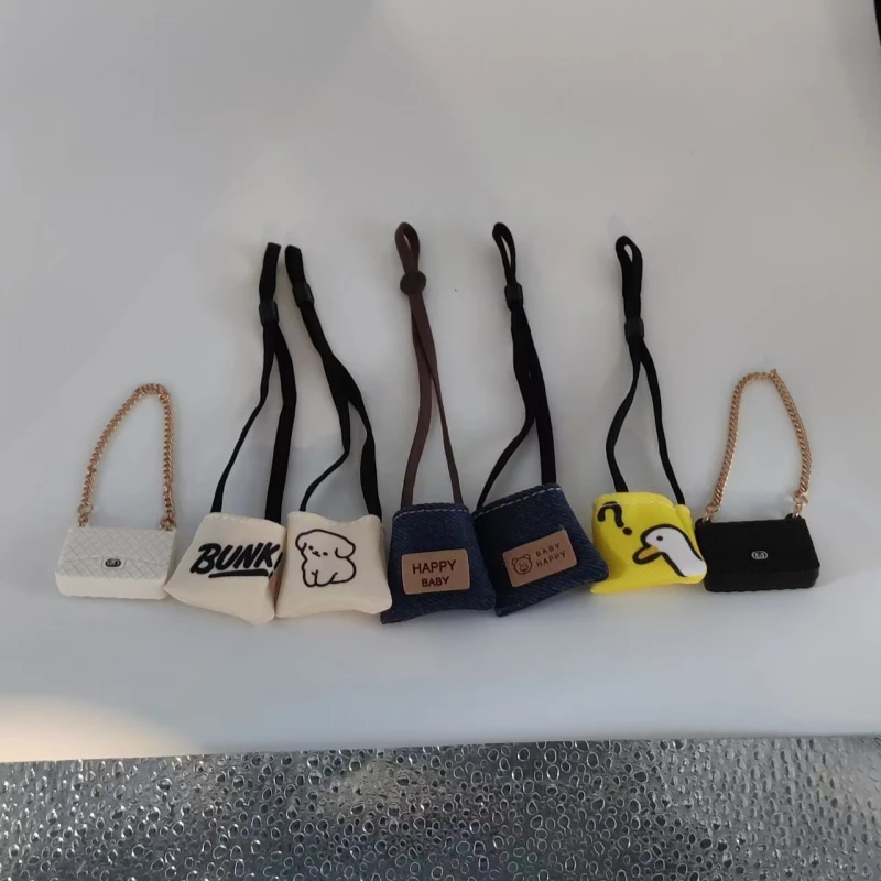 For Labubu Mini Crossbody Bag Plush Doll DIY Backpack Accessories 15/17cm Doll Universal Cute Children's Toy Birthday Gift