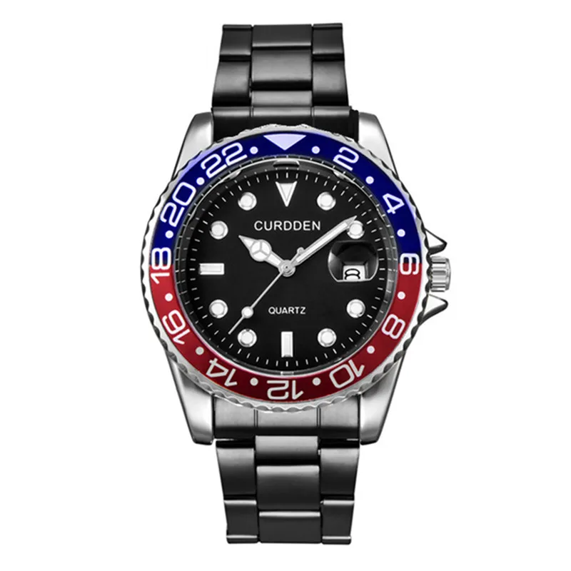 Genuine Famous Big Brand Men Designer Watches Golden Fashion Full Stainless Steel Band Date Gifts Quartz Watch Relogio Masculino
