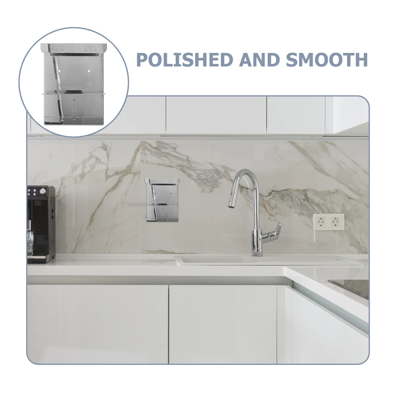 

Soap Dispenser Holder Lotion Bottle Wall Mount Liquid Stainless Steel Bathroom Hook