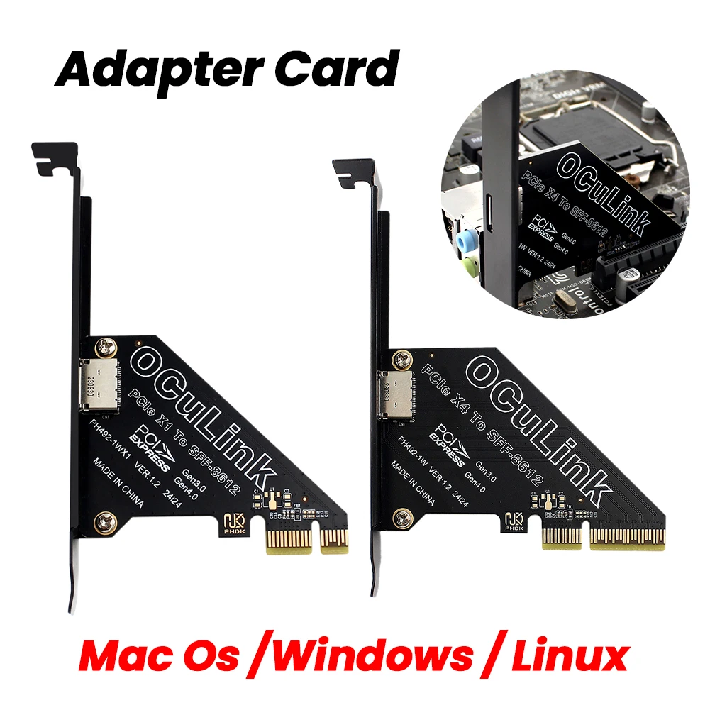 

1 шт. карта адаптера PCIe к SFF 8611 и 8612 PCI Express к SFF-8612, адаптер карты расширения, поддержка PCle4.0 для Os/Windows/Linux