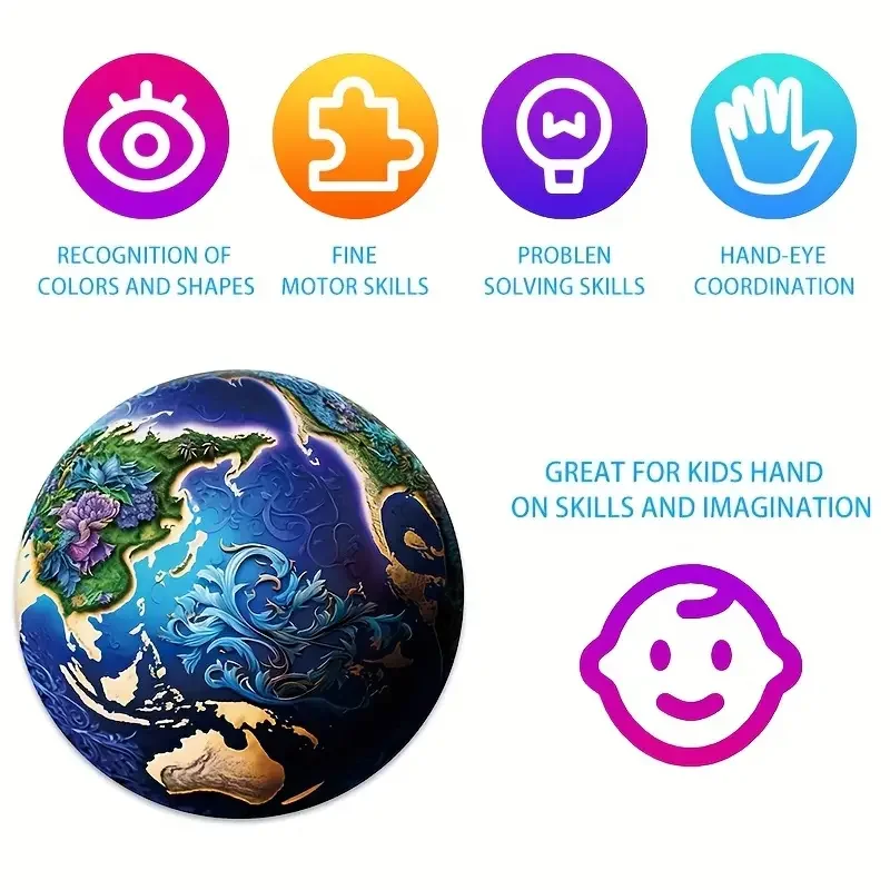 Erde Holz puzzle für Erwachsene Kinder, einzigartig unregelmäßige tierische Puzzlespiele, Weihnachts spielzeug Geschenk Wohnkultur