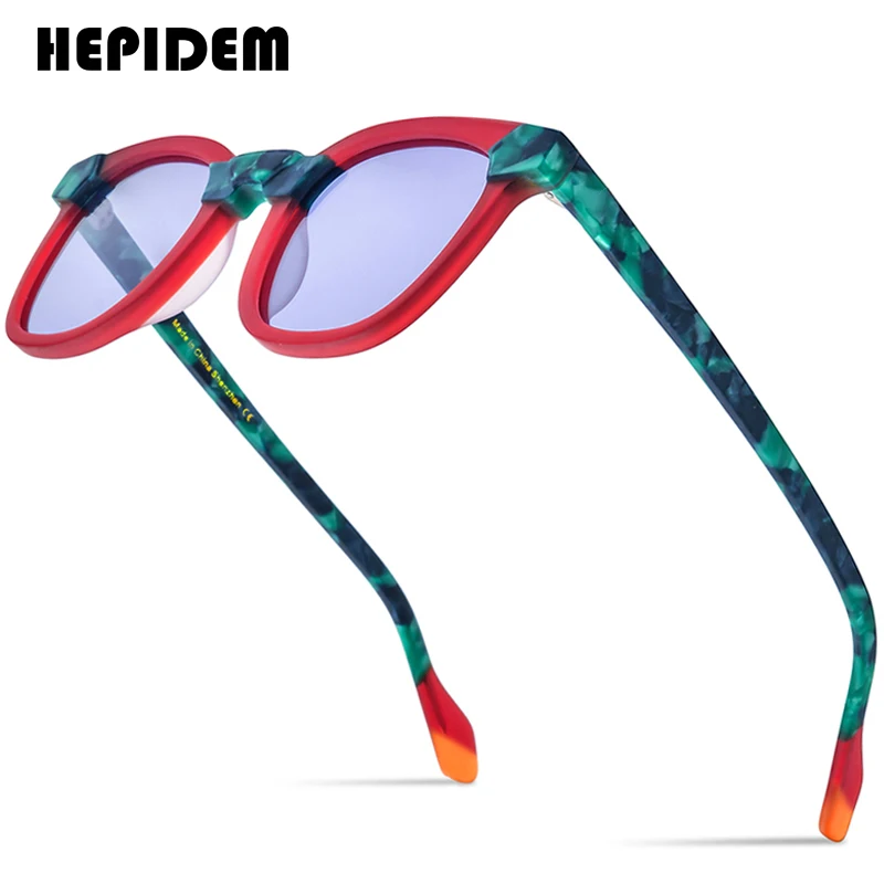 

HEPIDEM Acetate Polarized Sunglasses Women New in Trendy Famous Brand Designer Hign-end Vintage Square Sun Glasses gm y2k 9269