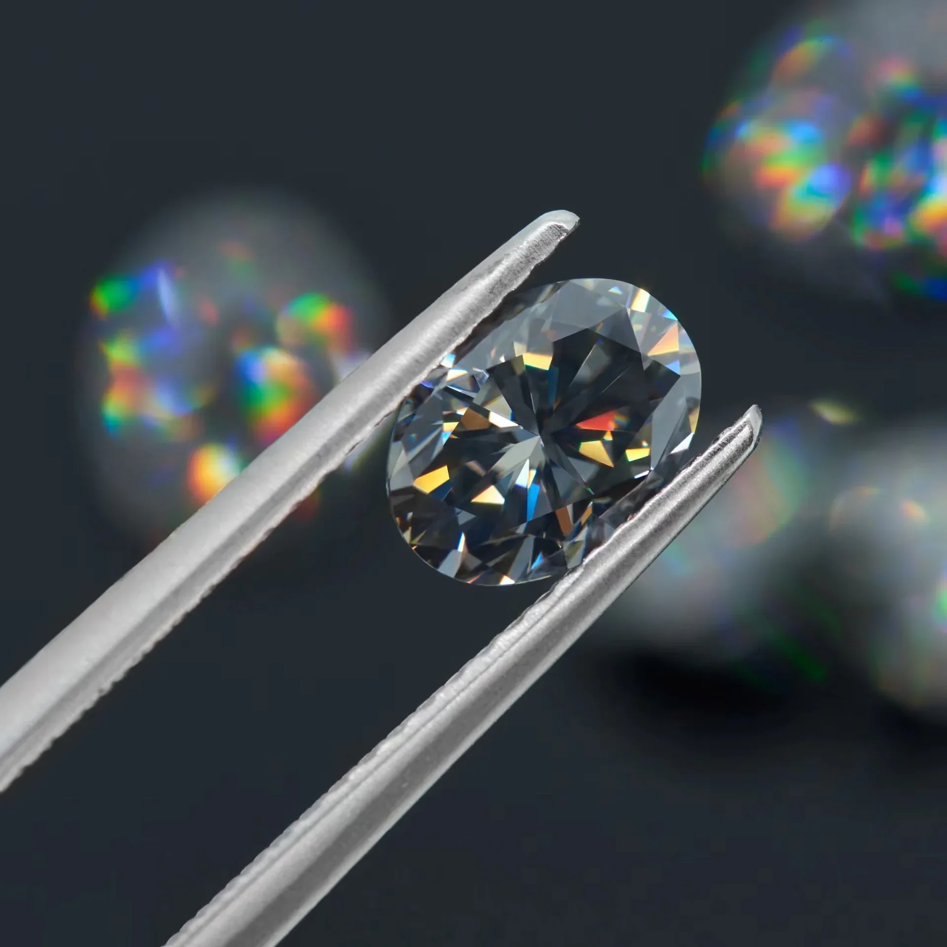 AIOSC Oval Cut Loose Moissanite Stone 0.3ct To 8ct Grey Color Gemstones with GRA Certificate Wholesale Fine Jewelry