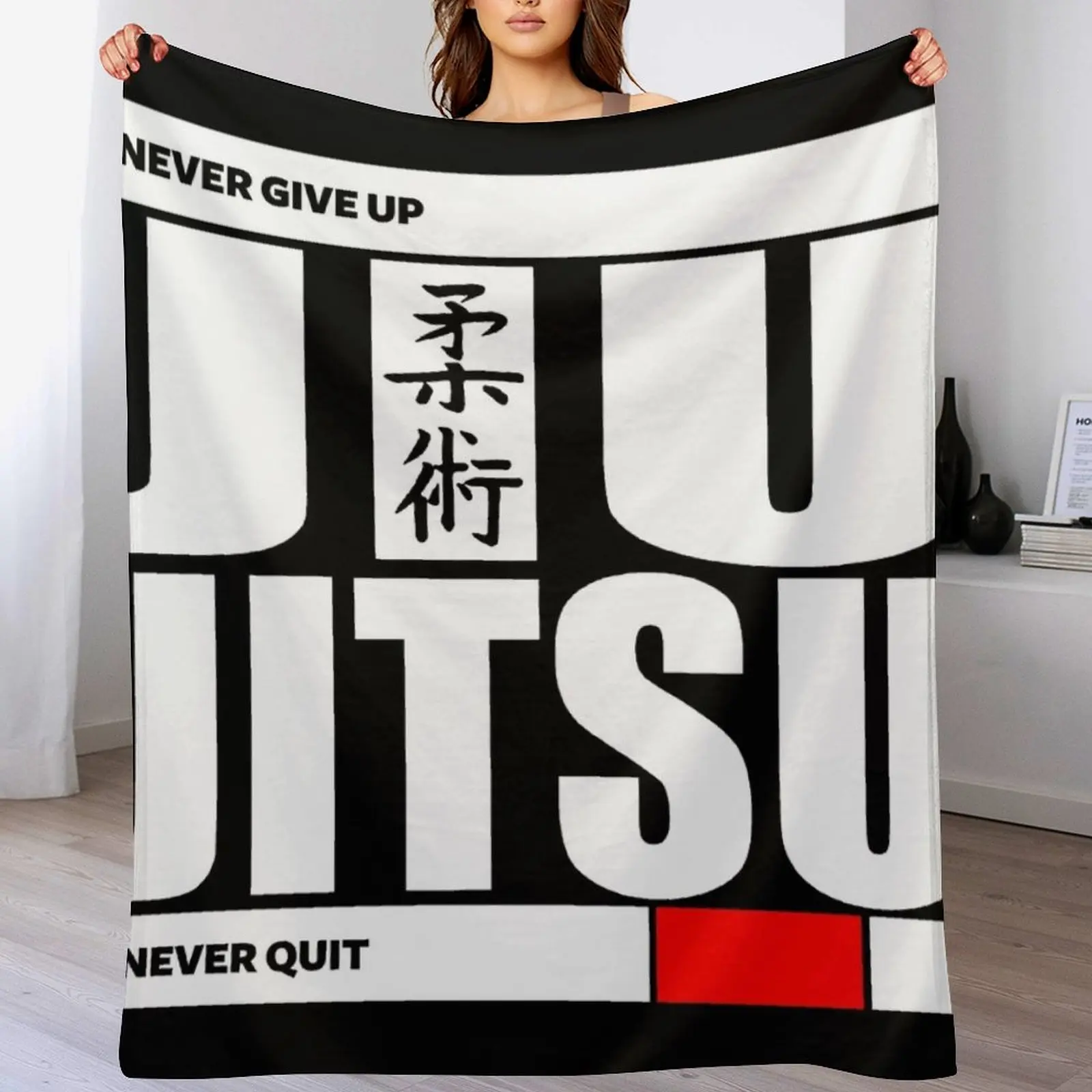 

Jiu Jitsu - Never Give Up Never Quit Throw Blanket Lightweight Warm Blanket for Travel Camping
