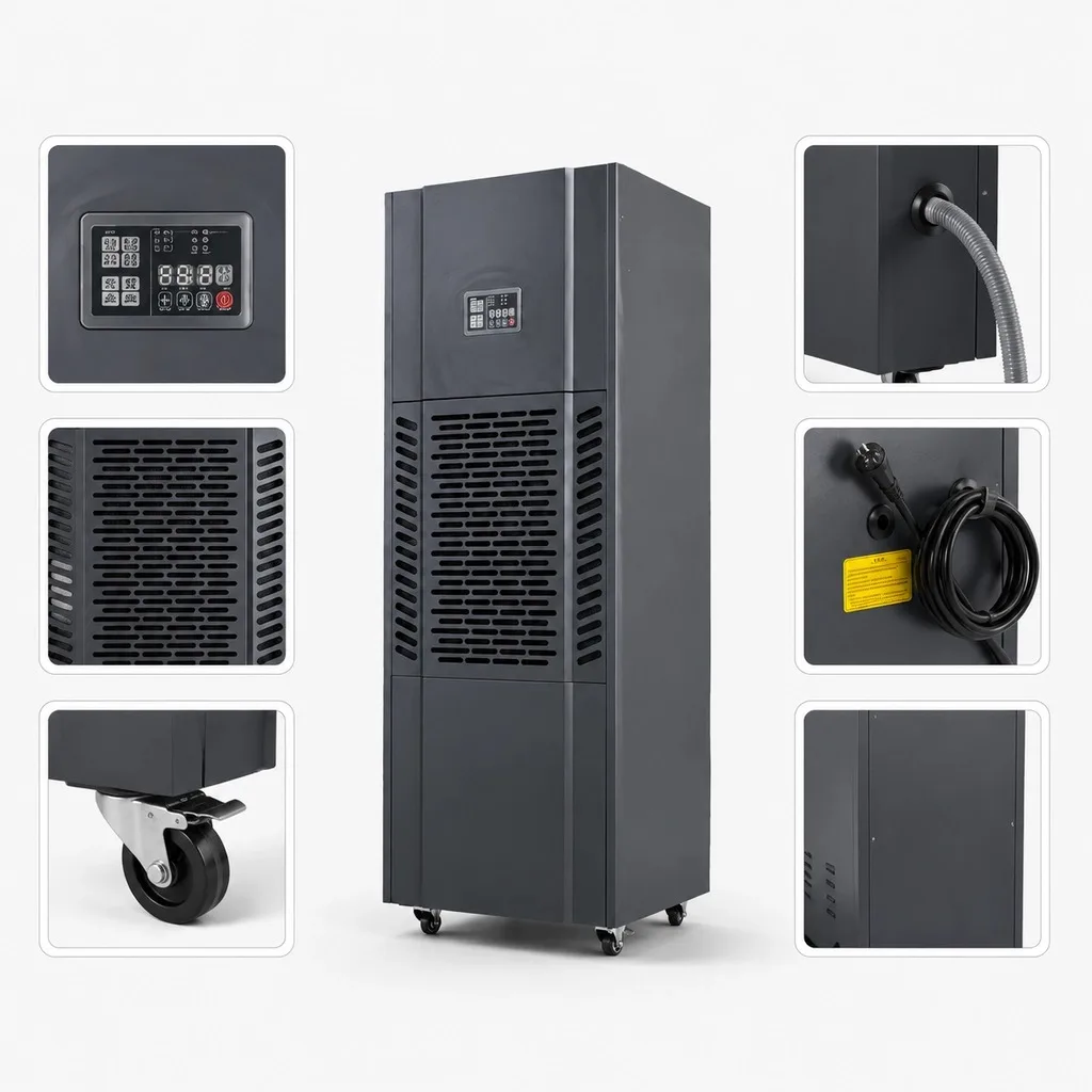 Metal Shell 168L/D Commercial Refrigerant Dehumidifier, Portable Control Compressor Dehumidifier