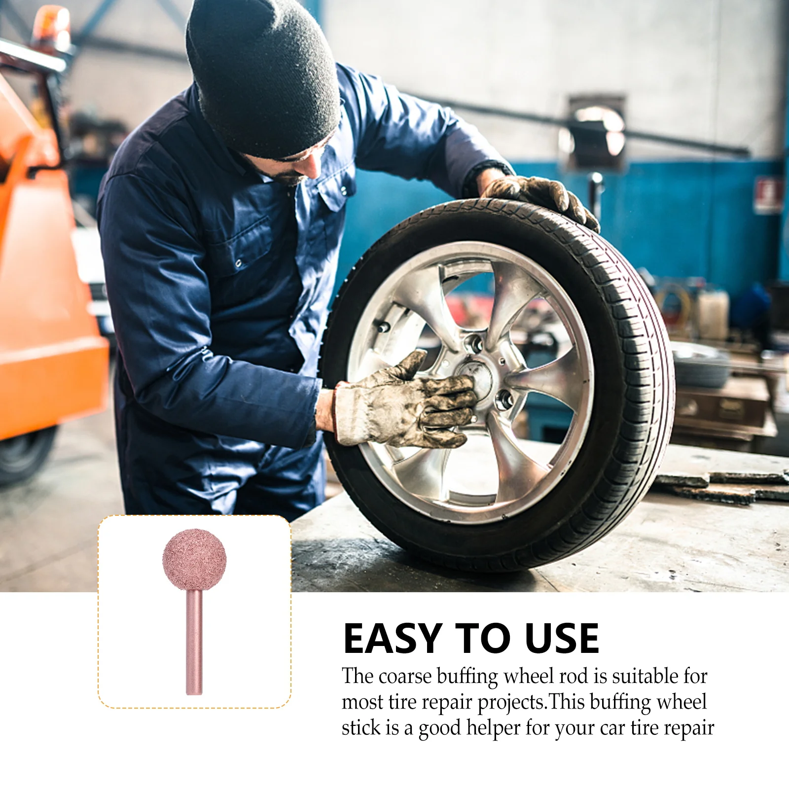 

Tire Repair Grinding Machine Head Coarse Buffing Wheel Stick for Tungsten Steel Alloy Suitable Car Tires Dome Tool High Strength