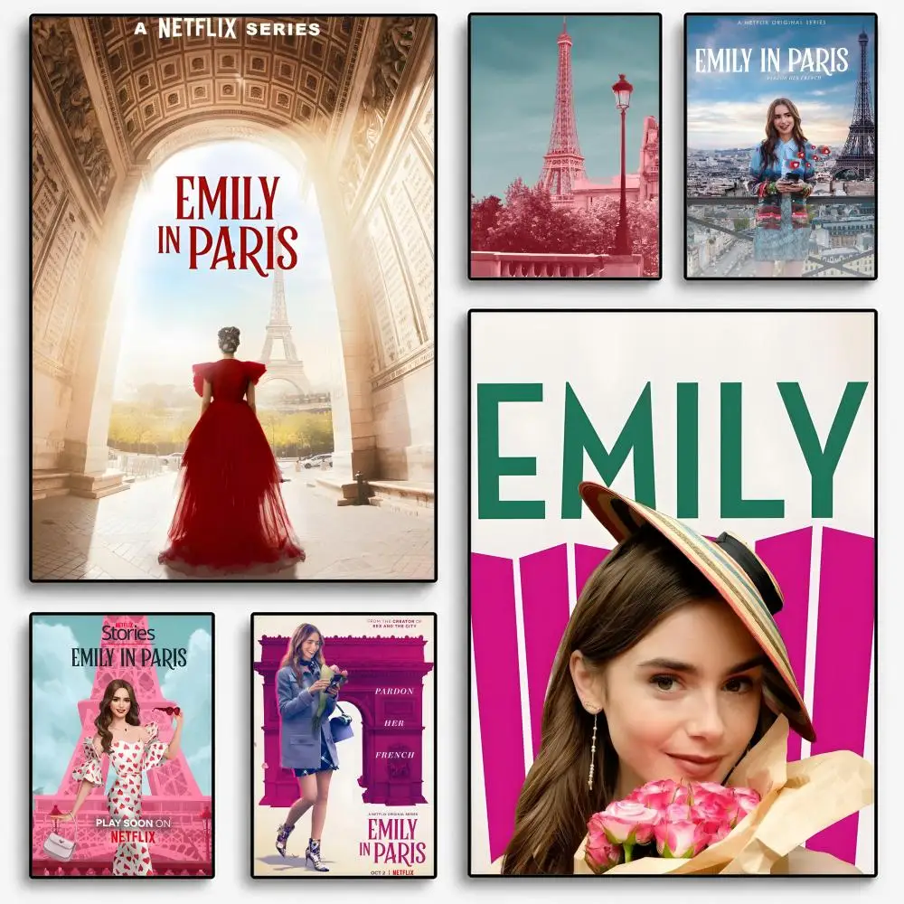 Emily in Paris Movie Print Art Canvas Poster Room Home Decoration Interior Wall Art Printing Garage Posters Gift