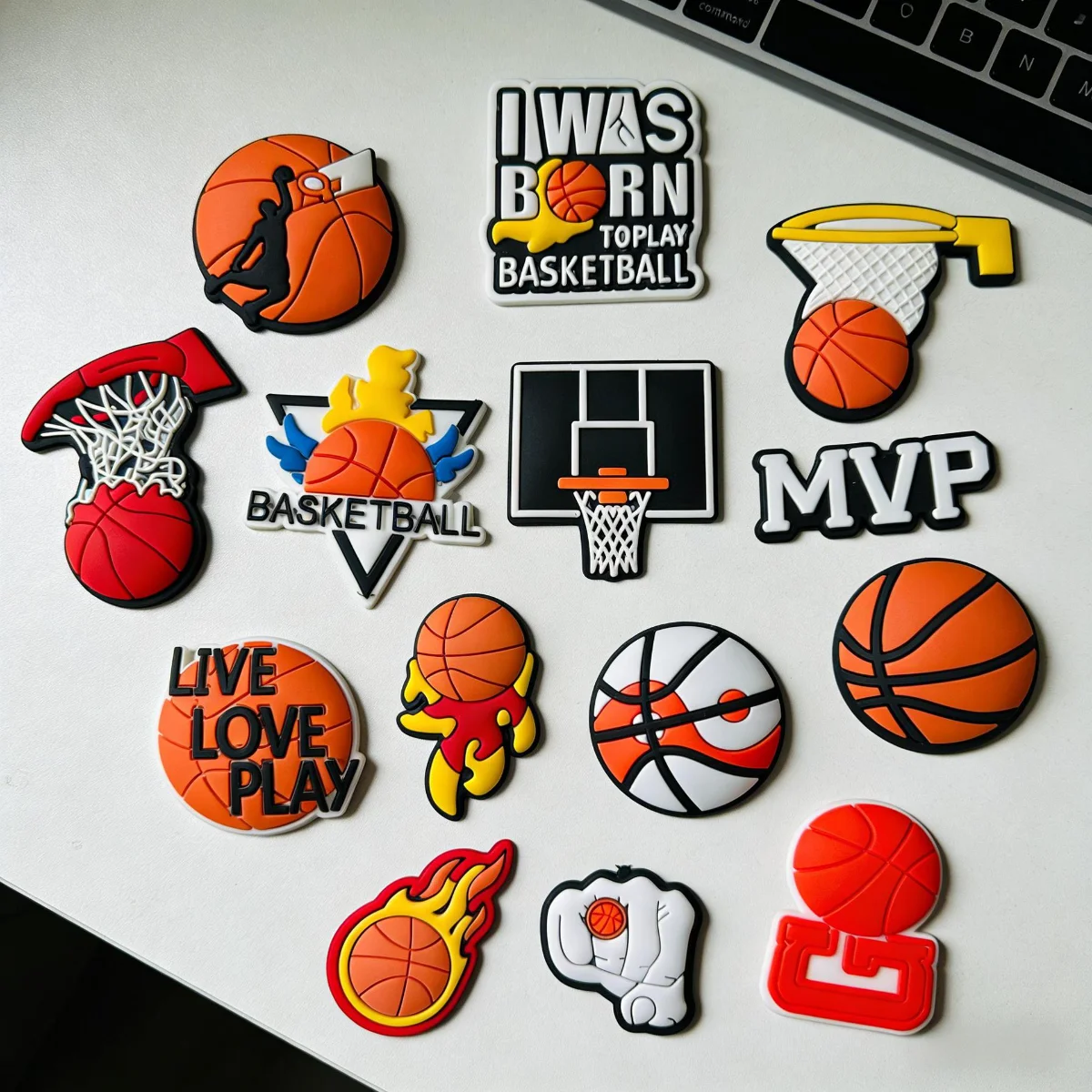23pcs Set Fan Favorite Basketball Sports PVC Shoe Charms Easy Install Removable DIY Decor For Clogs Popular Teen Sport Ornaments