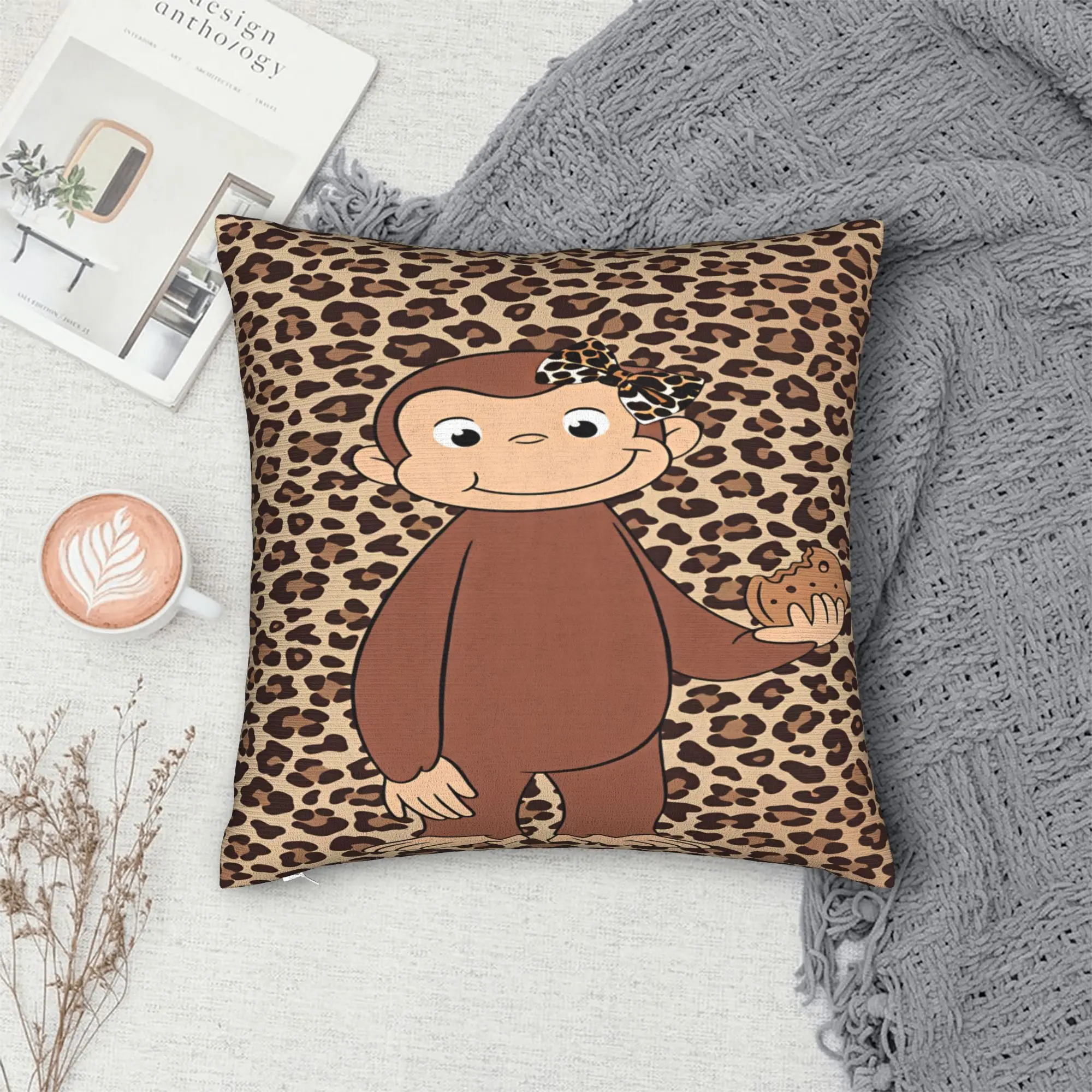 Curious George Monkey Pillowcases  Novelty Pillow Case For Living Room Sofa Design Pillow Cover