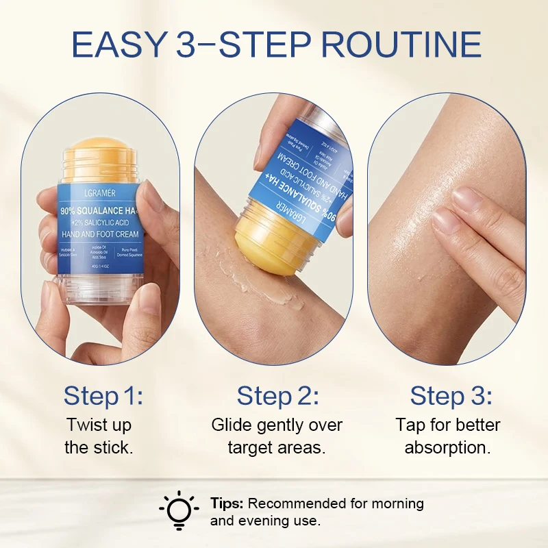 90% Squalan & 2% Salicylsäure Fußcreme Feuchtigkeitsspendende Hand- & Fußcreme für Trockene Haut Stärkung, Verbesserung von Trockenheit & Rauheit – Detail 5