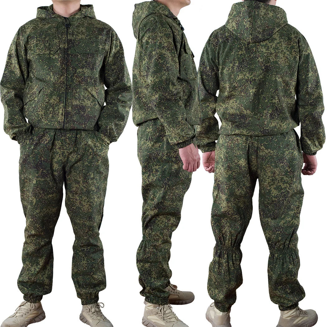Russian camouflage outdoor hunting battle suit loose summer breathable cover coat ruins small green man camouflage