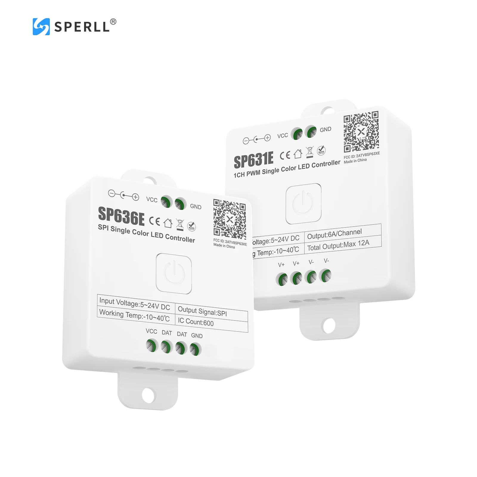 

Контроллер светодиодной ленты SP631E SP636E, одноцветный, беспроводной, с управлением через приложение и радиочастотным пультом, 1 канал, PWM, SPI, DC 5-24В