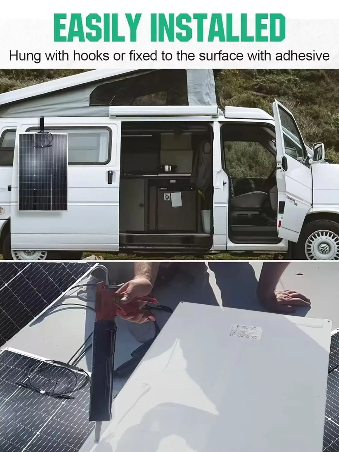 2PCS 125W Flexible Solar Panel 12V Battery Solar Panel, Suitable for Camping RV, Yacht, Outdoor Portable Monocrystalline Solar Panel,