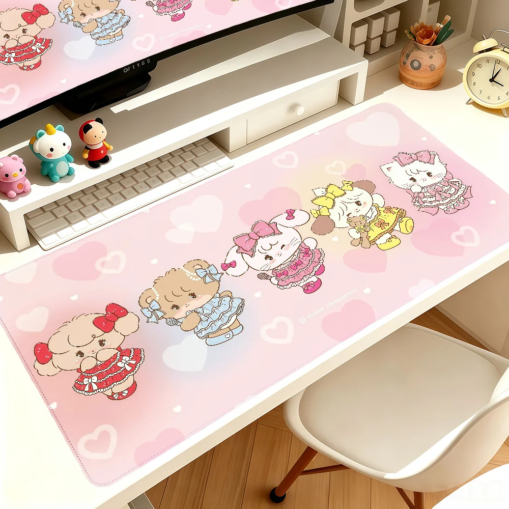 Cartoon Cute M-mikko Mouse Pad Large Non-slip Lockedge Desktop Computer Desk Mat Keyboard Writing MousePad Office Gamer Student