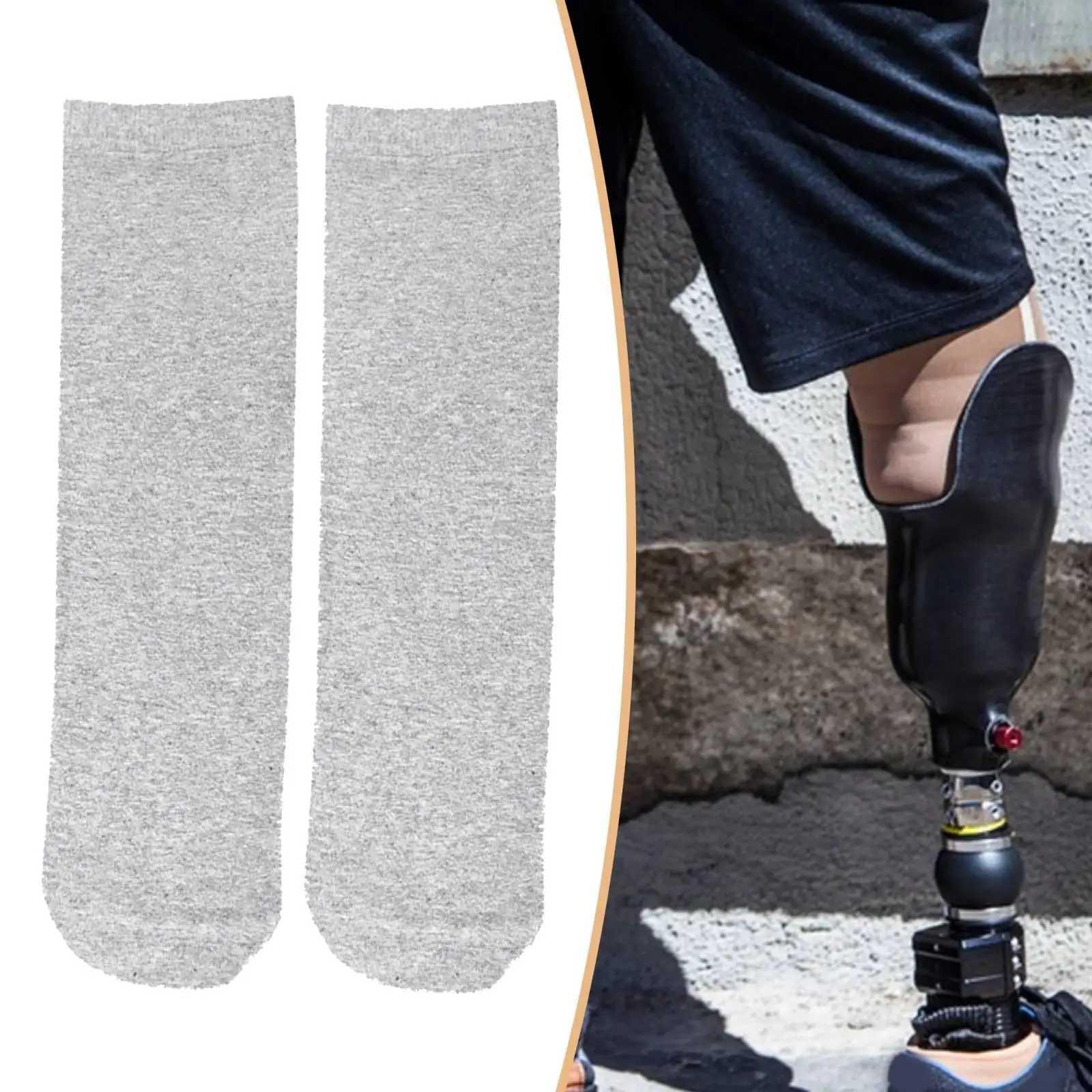 2x Amputee Socks for below The Knee Amputees Daily Use Protective Stump Socks