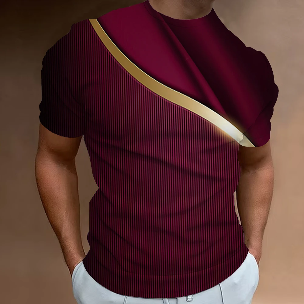 3d Line Printed Men'S T-Shirts Fashion T-Shirts For Men Street Designer Short Sleeved Oversized Top Tees Daily Casual Sportswear image 5
