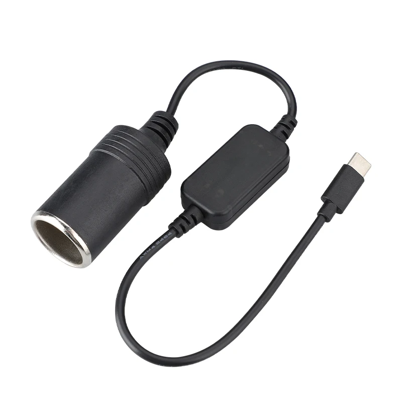 

Usb C 5V To 12V Car Cigarette Lighter Socket Female Charger Cable Socket Plug Converter Adapter Wired For Driving Recorder GPS