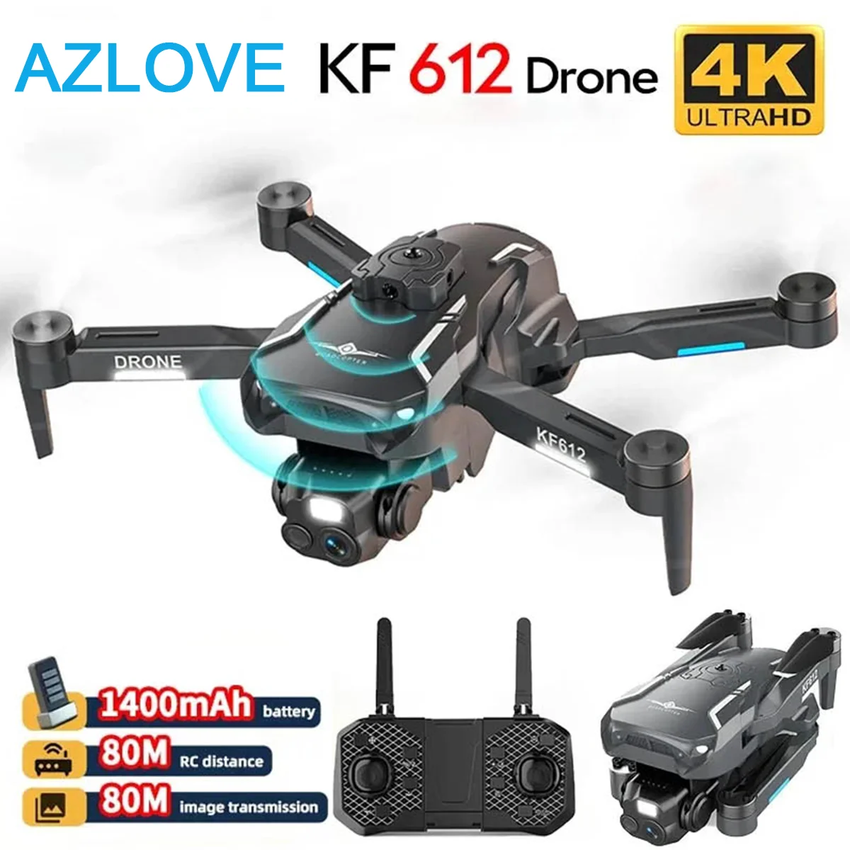 KF612 RC Drone 4K Professional HD Camera Security UAV Obstacle Avoidance Optical Flow Brushless Foldable Quadcopter Kid Gift
