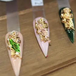 10pcs San Judas 3D nail charms Green Silver Gold Virgin Mary Nail Art Rhinestones With Bling Diamond Metal Manicure Jewelry
