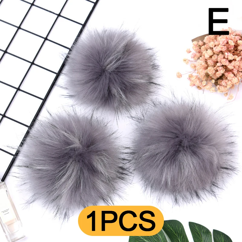 12/15cm Fur Pompom Faux Hairball Hat Ball With Rubber Band Fake Fox Fur Pom Pom Fluffy Handmade DIY Clothing Crafts Accessories