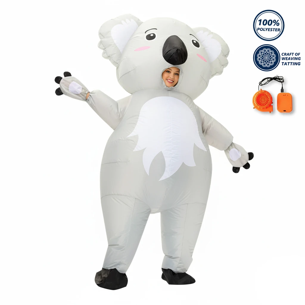 Inflatable Costume Adult Funny Koala Blow Up Animal Suit Unisex for Christmas Thanksgiving Carnival Party Cosplay(155-190CM)