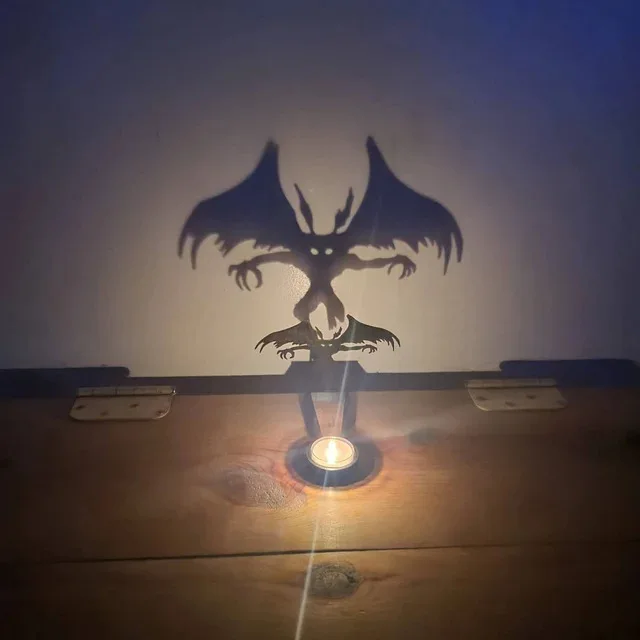 Halloween Fun Candle Holder Devil Projection Lamp Tabletop Ornament