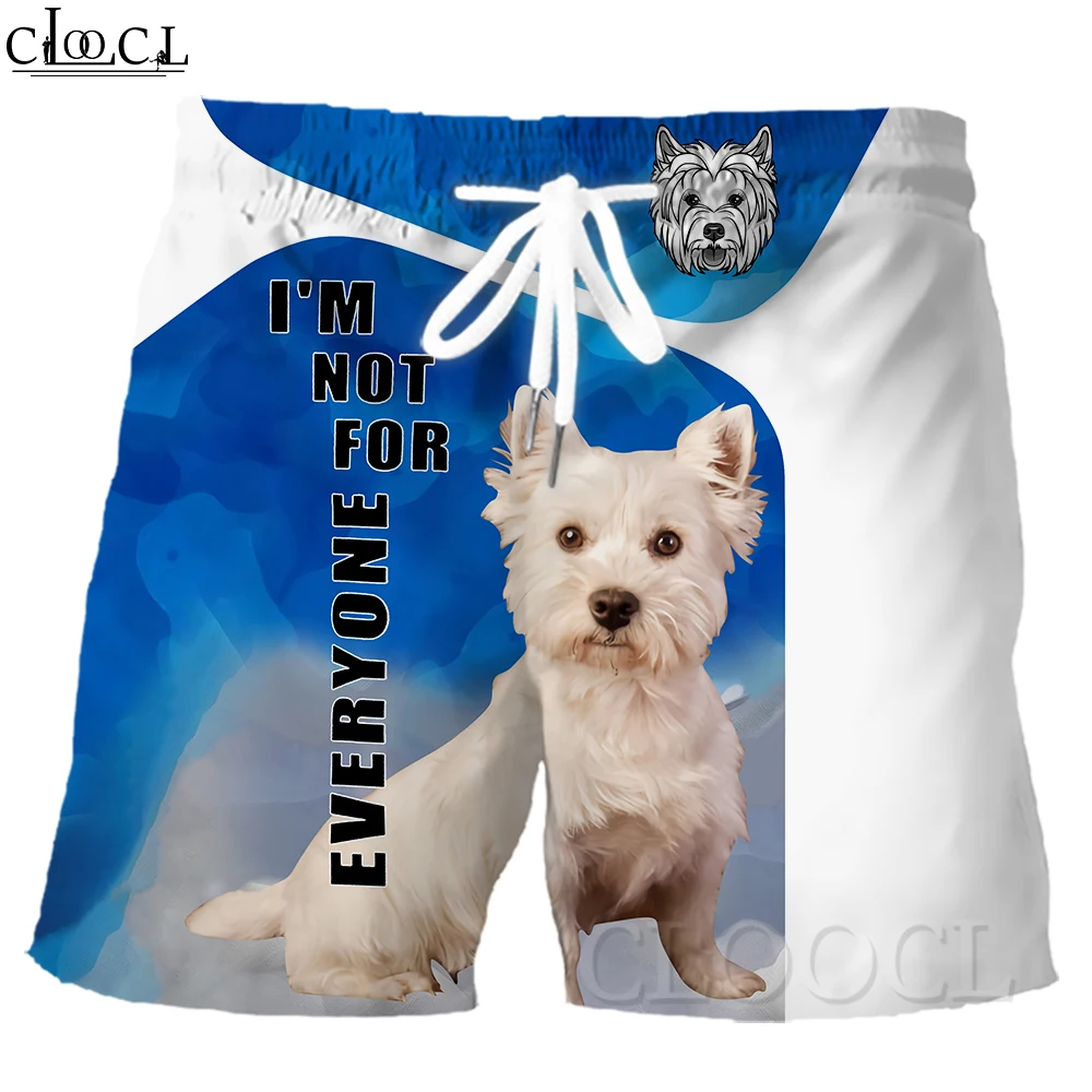 

CLOOCL West Highland White Terrier Летние пляжные шорты с 3D графикой и принтом Мужские спортивные шорты Повседневные универсальные шорты