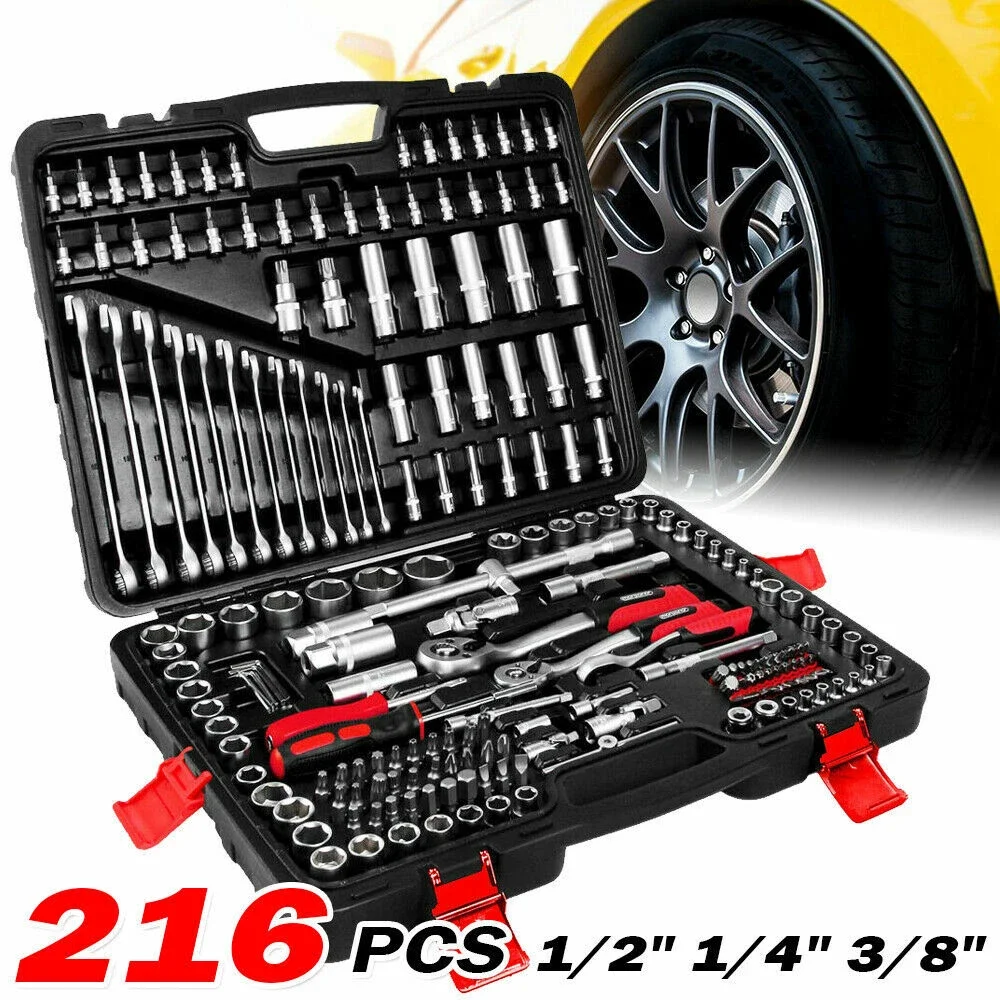 2025215 Sets Multi-Function Socket Ratchet Wrench Household Auto Repair Toolbox Hardware Set for Workshop Use