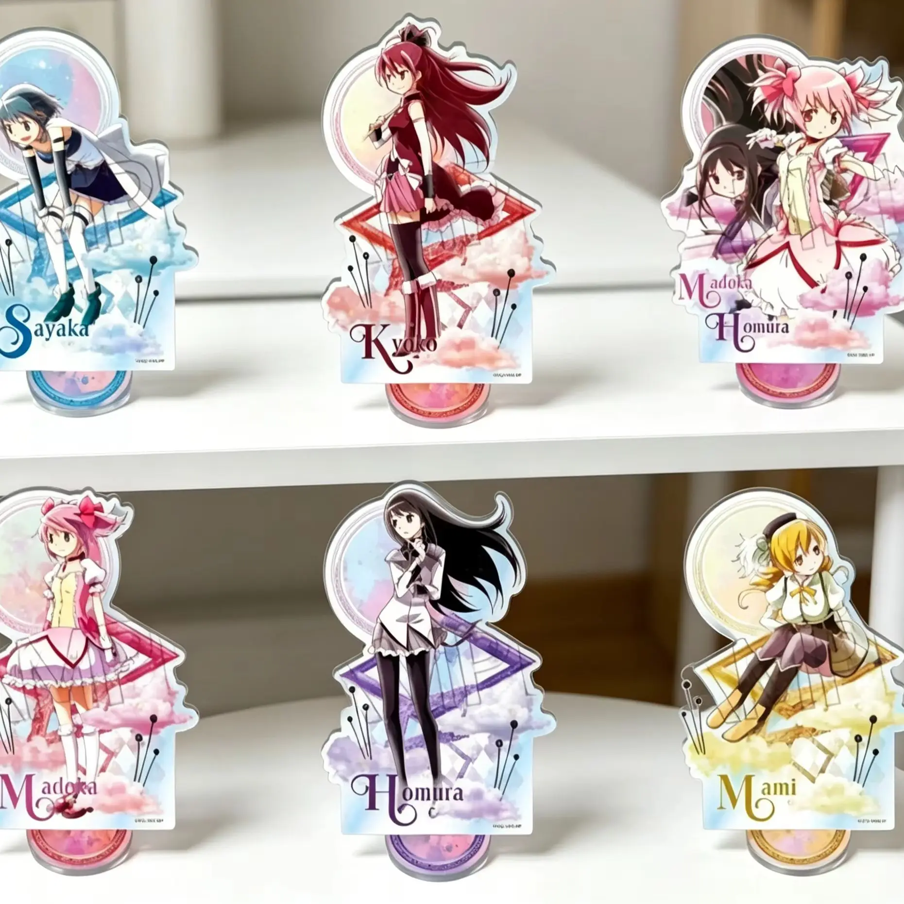 Anime Puella Magi Madoka Magica Vintage Series Madoka Kaname Homura Akemi Acrylic Stand Model Plate Keychains Desk Decor