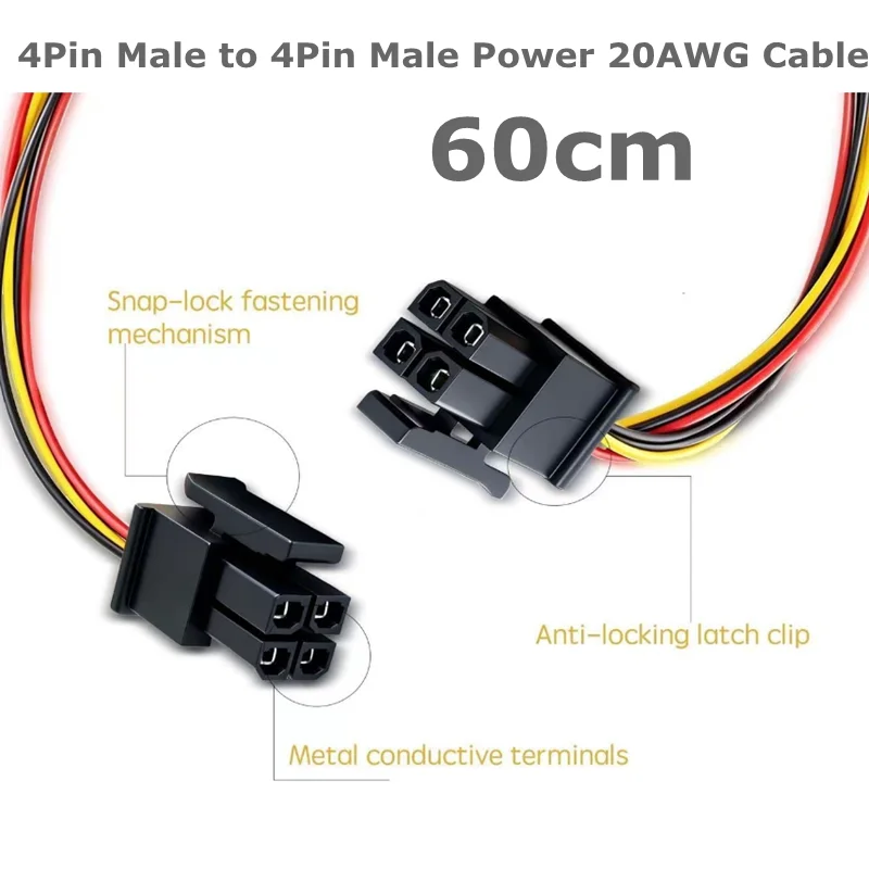 Connect your ATX power supply's 4-pin 12V connector. ATX Molex Micro Fit Connector 4Pin Male to Male Power Cable Pitch 3.0mm