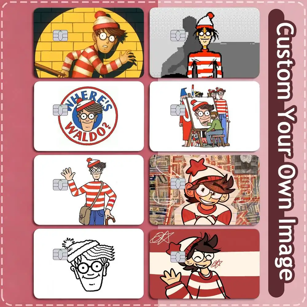 Game Wheres W-WallyS Waldo-oo  Credit Card HD Stickers Small Chip Waterproof Sticker Game Card Decal Gift