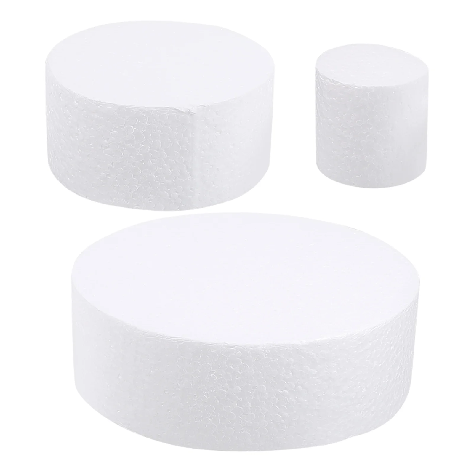 3 Pcs Prosthetic Foam Cake Model Party Supplies Round Foams Dummies Rotating Stand