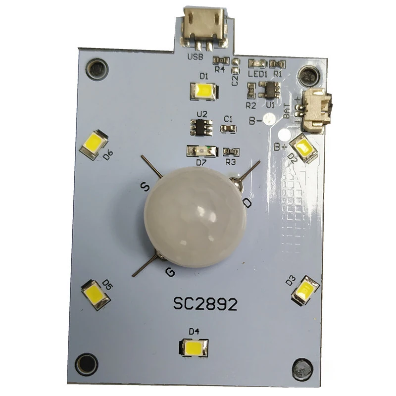 100PCS Human body sensor night light circuit board 5VRechargeable infrared sound-controlled LEDLighting Plan