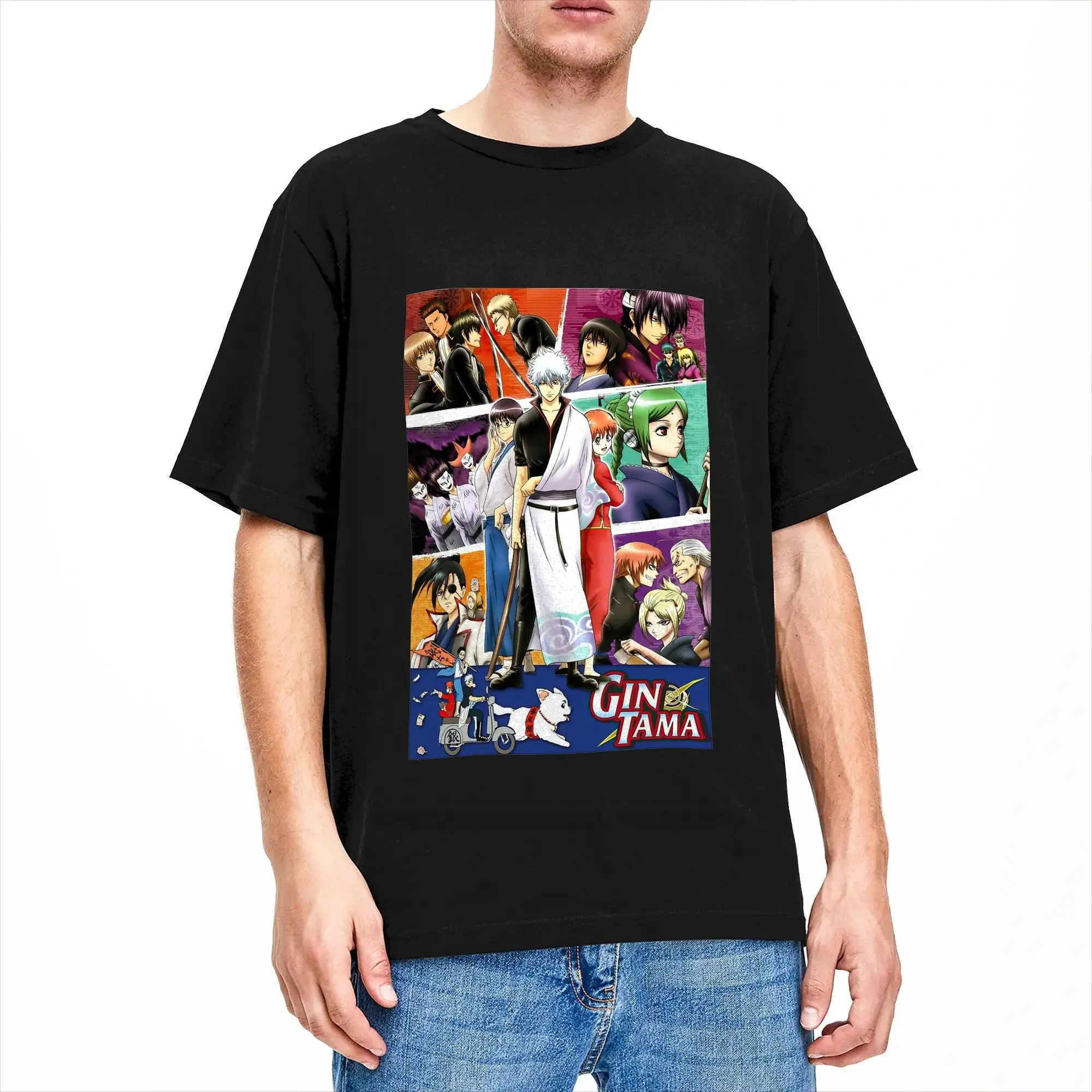Kawaii Gintama  Gintoki s Witty Adventures Chaos Yorozuya T-Shirt Unisex O-neck Short Sleeve Tops  100%Cotton Summer Tops