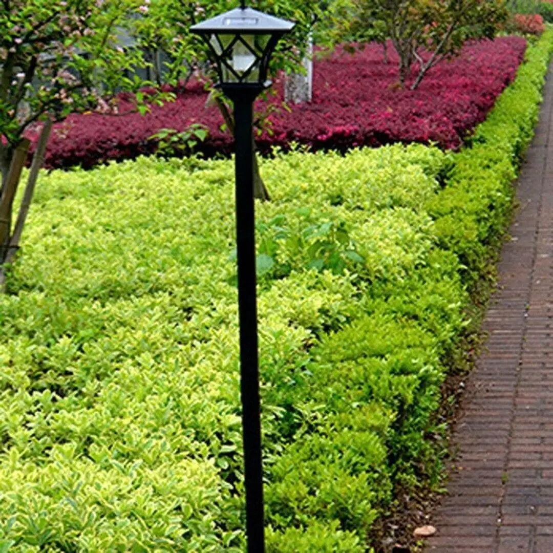 Lâmpada de jardim tradicional LED Solar Powered, Post Lamppost, lanterna, Light Decor, 1.5m