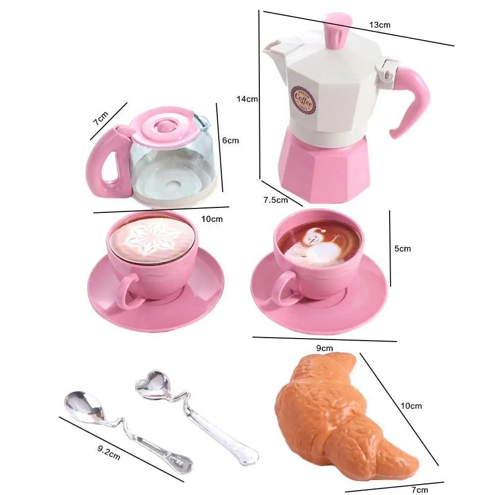 Coffee Machine Simulation Coffee Set Pretend Play Kettle Snack Play House Minature Food Education Afternoon Tea Gift