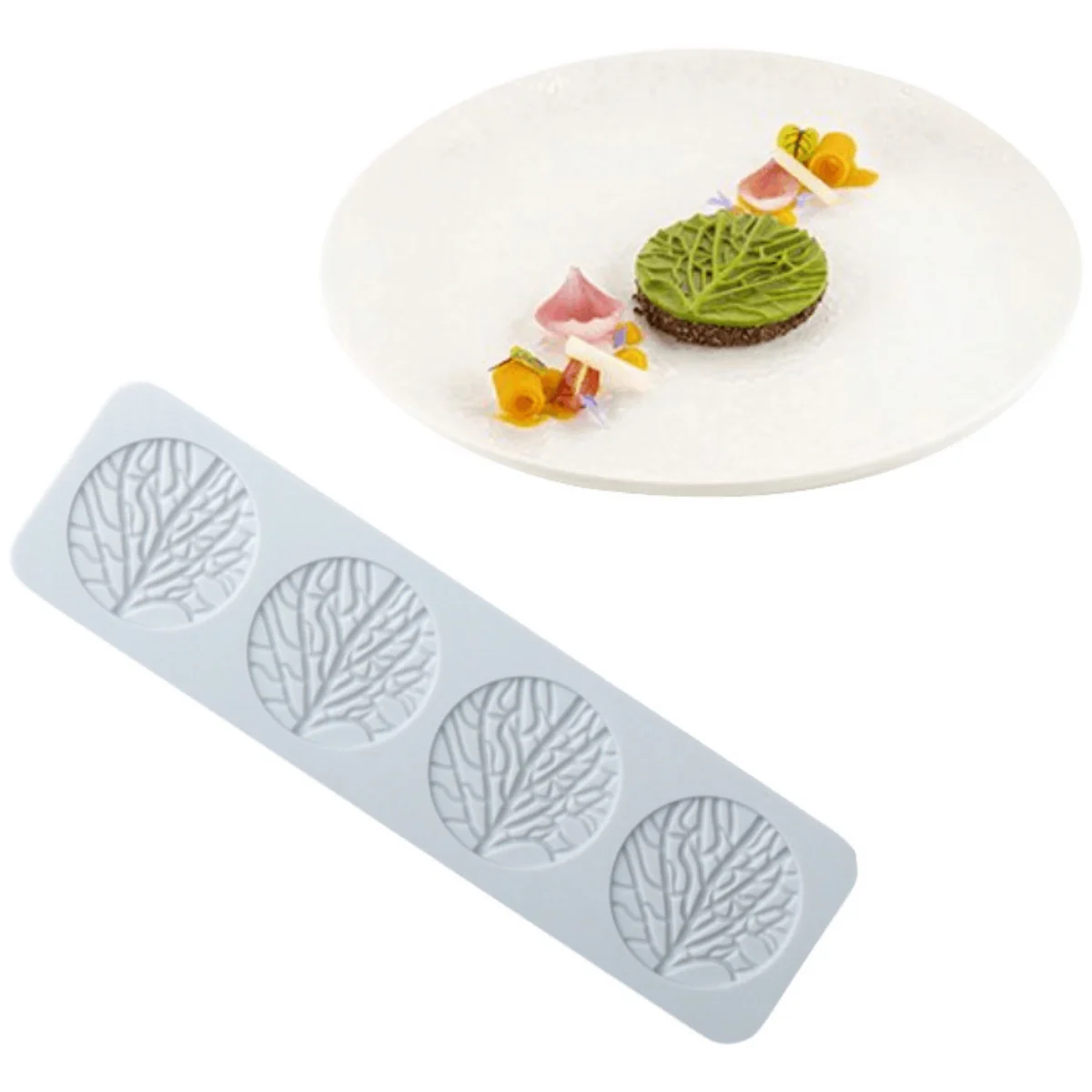 Texture Exquisite Leaf Silicone Cuisine Mold Flower Lace Pad Chocolate Candy Biscuit Baking Mould Apple Pear Ice Tray Cake Decor